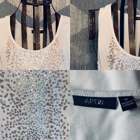APT.9 2 Color Sequin Embellish Tank Top - Picture 2 of 4